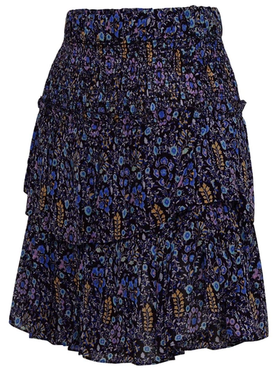 Shop Isabel Marant Étoile 'hilari' Miniskirt In Multicoloured Viscose In Blue
