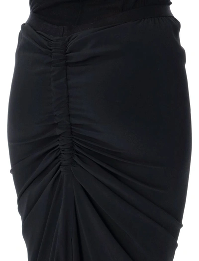 Rick Owens Ribbed-panel Crepe Midi Skirt In Black
