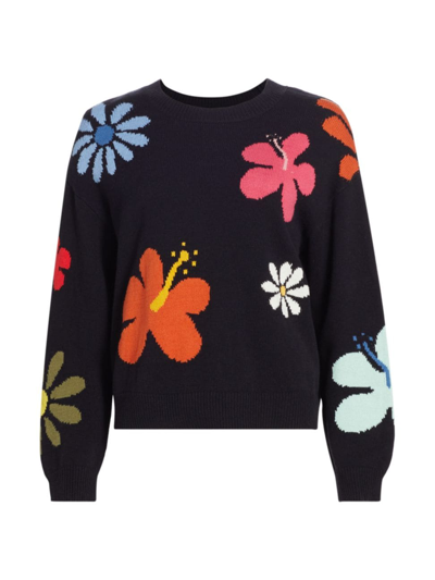 Shop Rails Women's Zoey Floral Crewneck Sweater In Hibiscus Multi