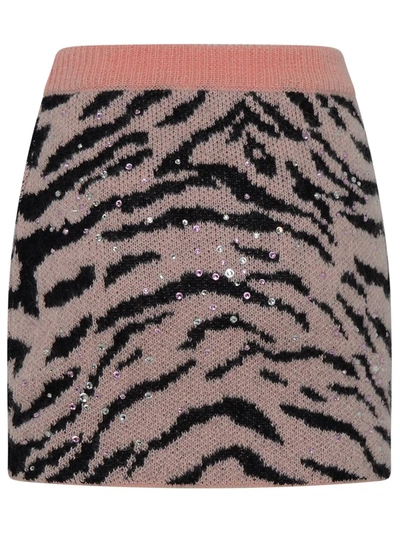 Shop Alessandra Rich Pink Mohair Blend Miniskirt