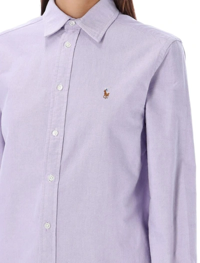 Shop Polo Ralph Lauren Relaxed Fit Oxford Shirt In Lavander
