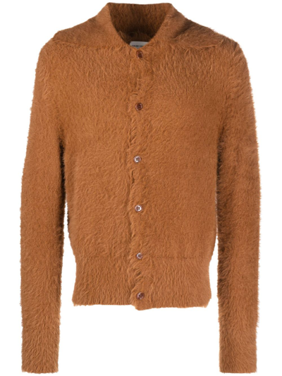 Shop Dries Van Noten Brown Brushed-finish Cardigan In Braun