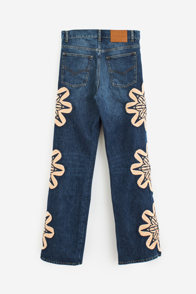 Shop Bluemarble Embroidered Bootcut Jeans In Blue