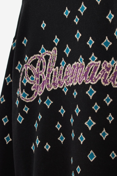 Shop Bluemarble Jacquard Rhinestone Sweatshirt In Black