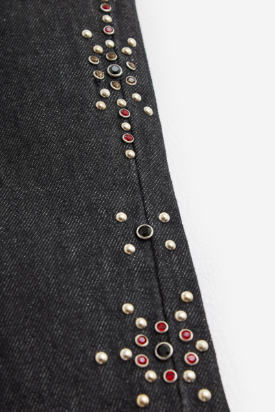 Shop Bluemarble Studded Baggy Denim Jeans In Black