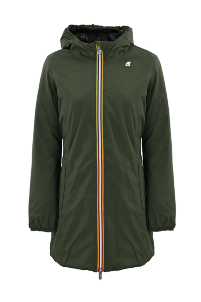 Shop K-way Denise St Thermo Reversible Jacket In Green B - Black P