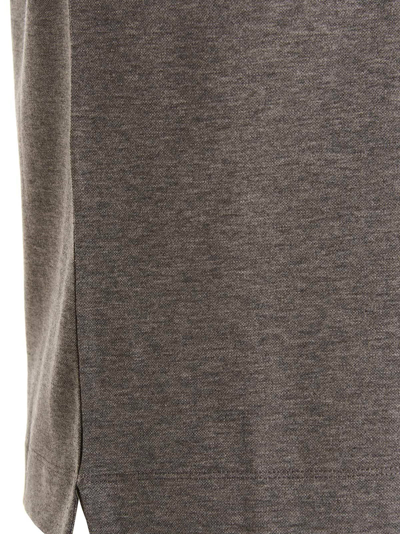 Shop Zegna Logo Embroidery Polo Shirt In Gray