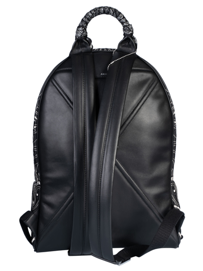 Shop Amiri Embroidered Bandana Backpack In Black