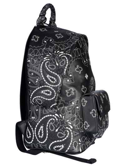 Shop Amiri Embroidered Bandana Backpack In Black