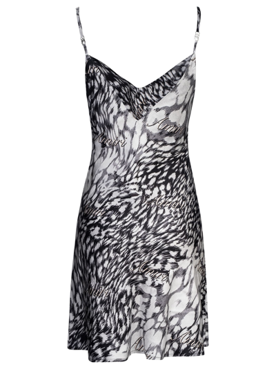 Shop Amiri Leopard Mini Slip Dress In Grey