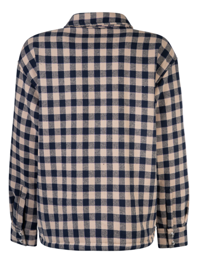 Shop Bluemarble Checked Oversized Shirt In Navy