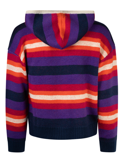 Shop Bluemarble Stripe Zip Hoodie In Multicolor