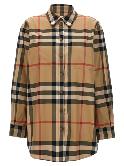 Shop Burberry Paola Shirt In Beige