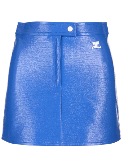 Shop Courrèges Re-edition Skirt In Blue