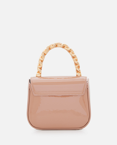 Shop Versace La Medusa Patent Leather Mini Bag In Beige