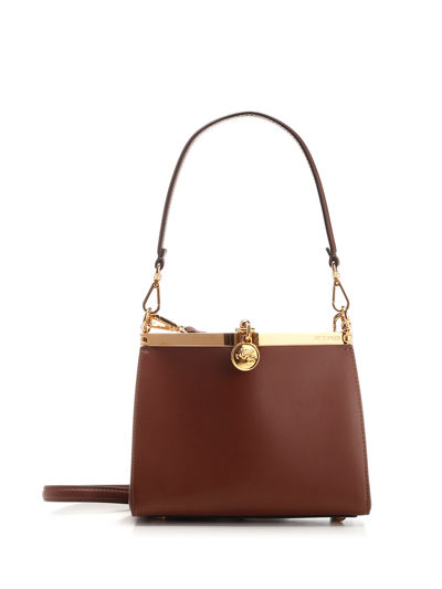 Shop Etro Vela Mini Shoulder Bag In Brown