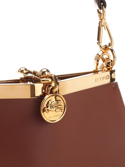 Shop Etro Vela Mini Shoulder Bag In Brown