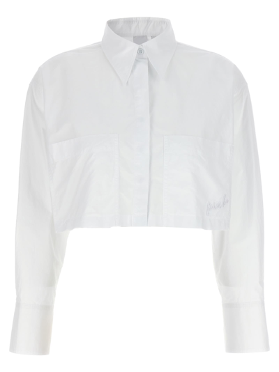 Shop Pinko Pergusa Cropped Shirt In White