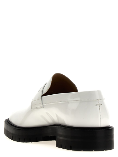 Shop Maison Margiela Tabi Loafers In White/black