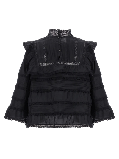 Shop Isabel Marant Zalmara Blouse In Black