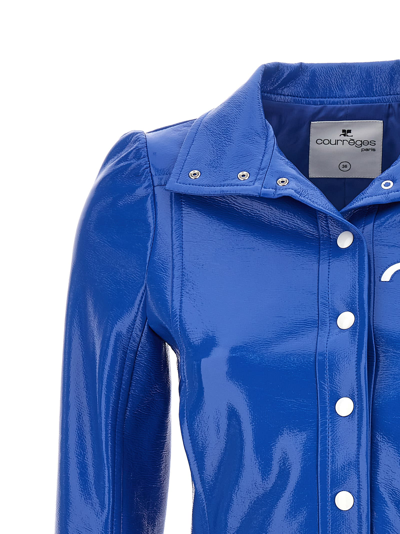 Shop Courrèges Reedition Vinyl Jacket In Blue