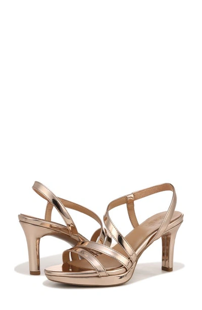 Naturalizer Brenta Strappy Sandal (women) In Rose Gold Synthetic