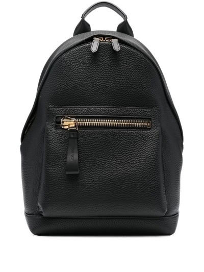 Shop Tom Ford Black Buckley Grained-leather Backpack