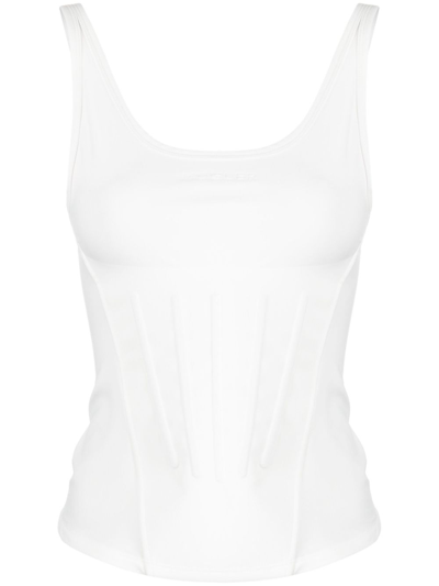 Shop Mugler Corseted Tank Top - Women's - Polyamide/elastane In White