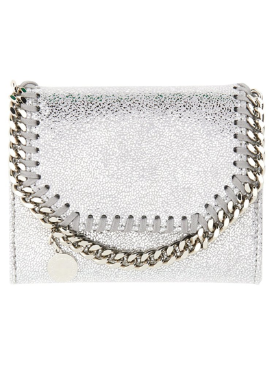 Shop Stella Mccartney Metallic Effect Chain Wallet In Silver