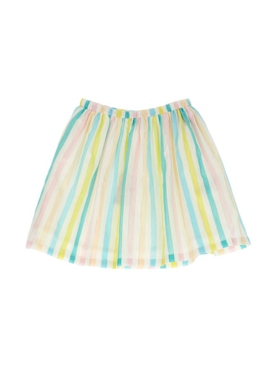 Shop Bonton Striped Flared Hem Skirt In Multi