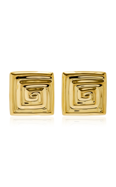 Shop Louis Abel Uzu Square 18k Yellow Gold Vermeil Earrings