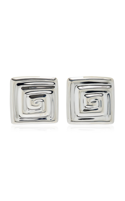 Louis Abel Uzu Square Recycled Sterling Silver Earrings In Silver