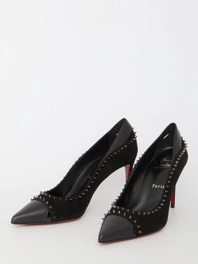 Shop Christian Louboutin Duvette Spikes Pumps In Black