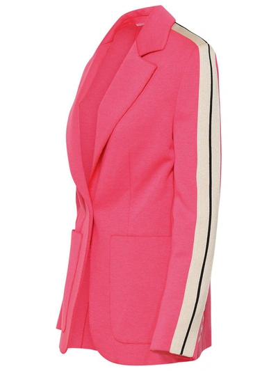 Shop Palm Angels Fuchsia Cotton Blend Track Blazer In Fucsia