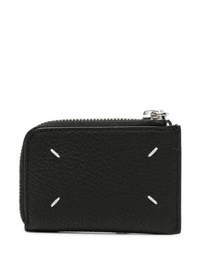 Shop Maison Margiela Wallet Zipper Around With Keyring Accessories In Black
