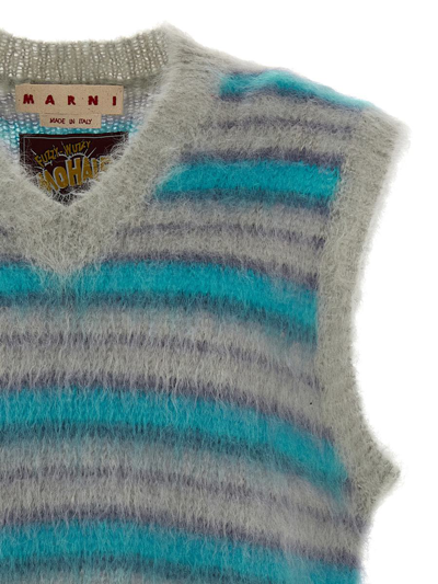 Shop Marni 'brushed Stripes Fuzzy Wuzzy' Vest In Multicolor