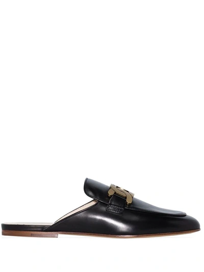 Shop Tod's Diver Smooth Special Mule Shoes In Black