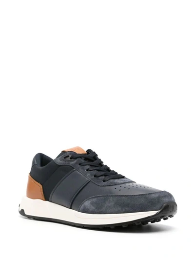 Shop Tod's Reversed Sneaker Shoes In Blue