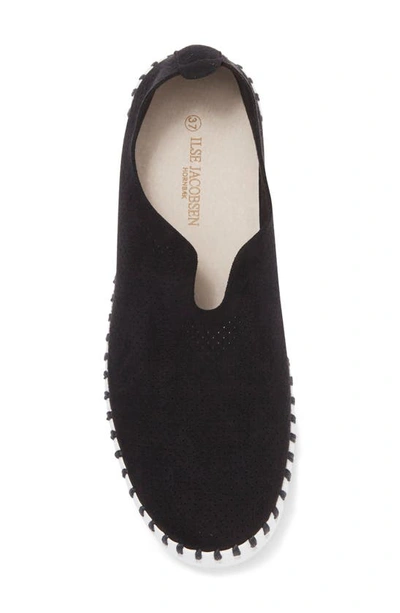Ilse Jacobsen Tulip 139 Perforated Slip-on Sneaker In Black