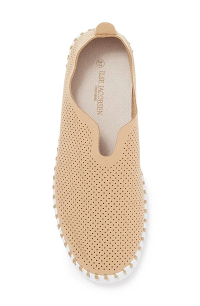 Ilse Jacobsen Tulipu Perforated Platform Sneaker In Latte