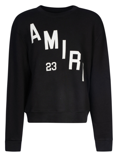 Shop Amiri Logo Front Sweatshirt In Black