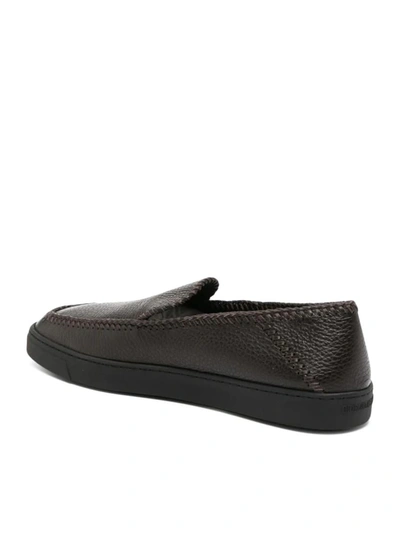 Giorgio Armani Men's Leather Easy Loafers In Brown