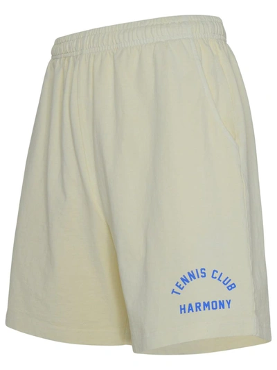 Shop Harmony Paris White Cotton Bermuda Shorts In Cream