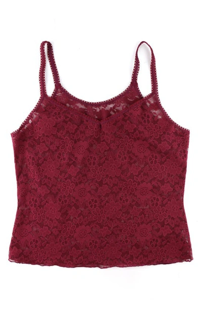 Shop Hanky Panky Daily Lace Sheer Camisole In Lipstick Red