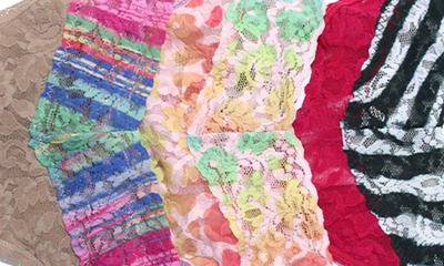 Shop Hanky Panky Original Rise Lace Thongs In Pink Multi