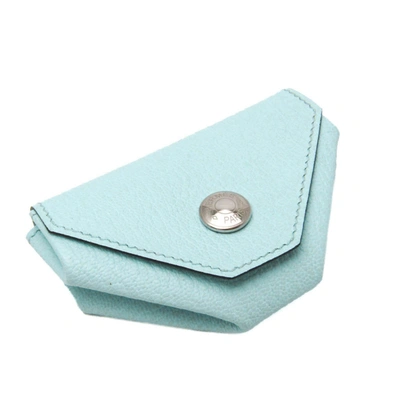 Shop Hermes 24 Leather Wallet () In Blue