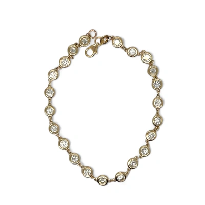 Shop Diana M. 2.70 Carat Diamond Bezel Set Bracelet In Yellow