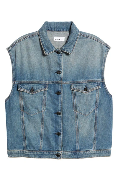 Shop Askk Ny Oversize Denim Vest In Bogart