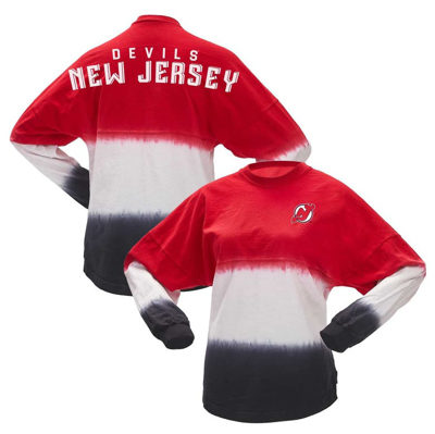 Shop Spirit Jersey Fanatics Branded Red/black New Jersey Devils Ombre Long Sleeve T-shirt