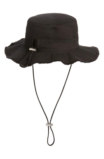 Shop Jacquemus Le Bob Artichaut Cotton Twill Bucket Hat In Black